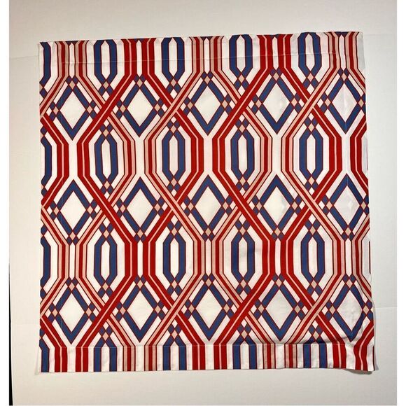 Pottery Barn Set of 2 Geometric Euro Square Pillow Shams Blue Orange EUC Bedroom - Picture 4 of 11